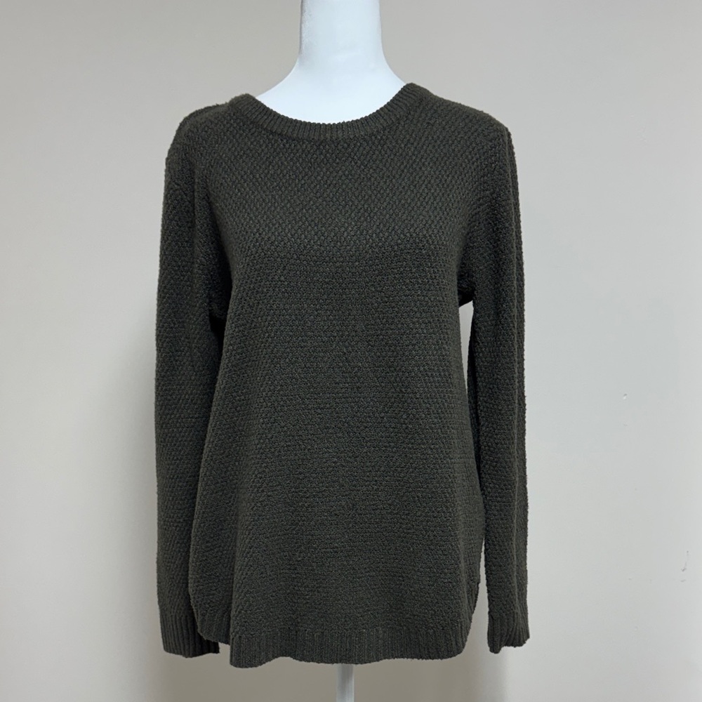 Pink Clover Dark Olive Crew Neck Sweater